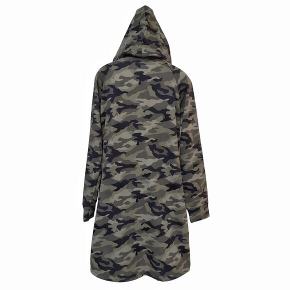 Hoodie Sweatshirt Dress Juniors Size XL Comfy Green Camouflage Fleece Loungewear - Picture 5 of 11